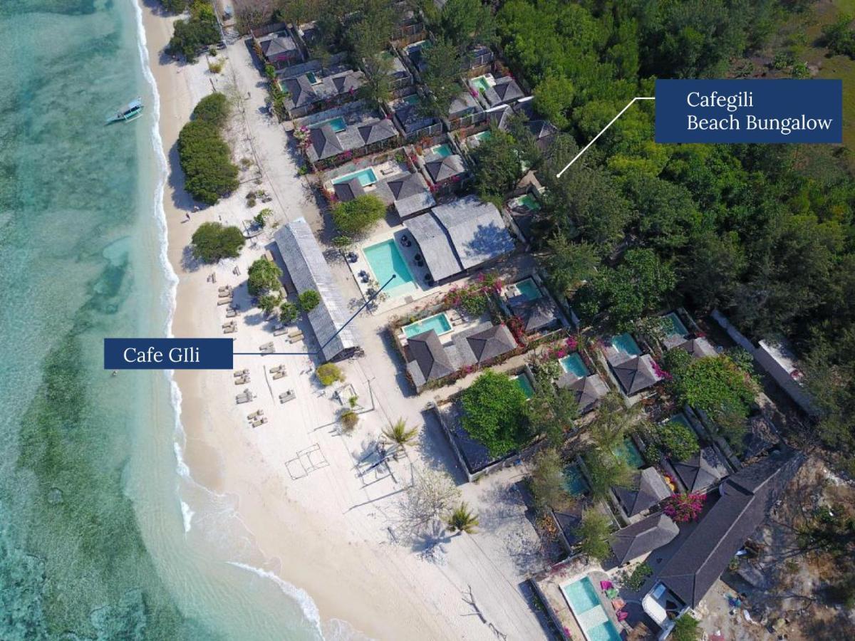 Bungalow Cafe Gili Beachfront ギリ島 エクステリア 写真