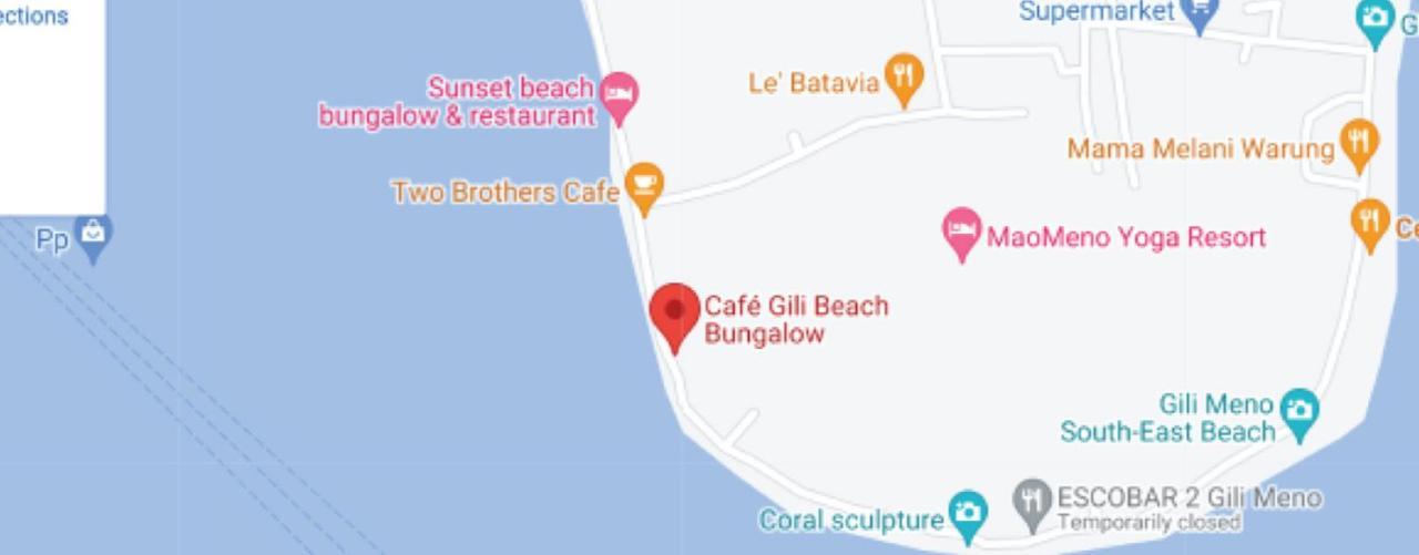 Bungalow Cafe Gili Beachfront ギリ島 エクステリア 写真